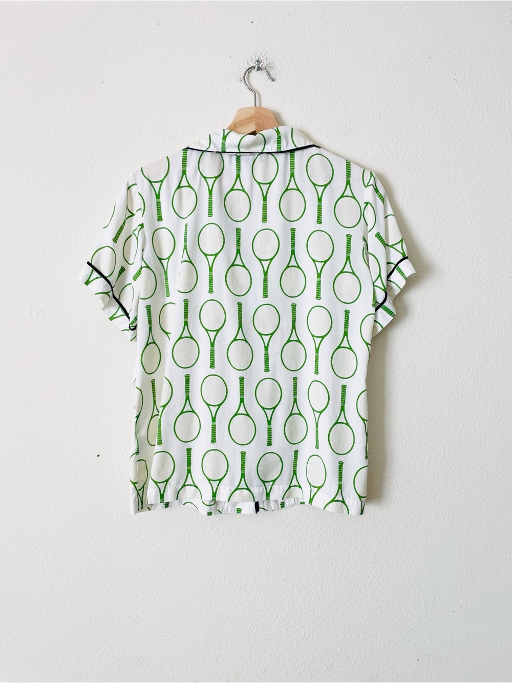 Katie Kime SMALL modal & cotton white green tennis sleep pajama set - Picture 6 of 10